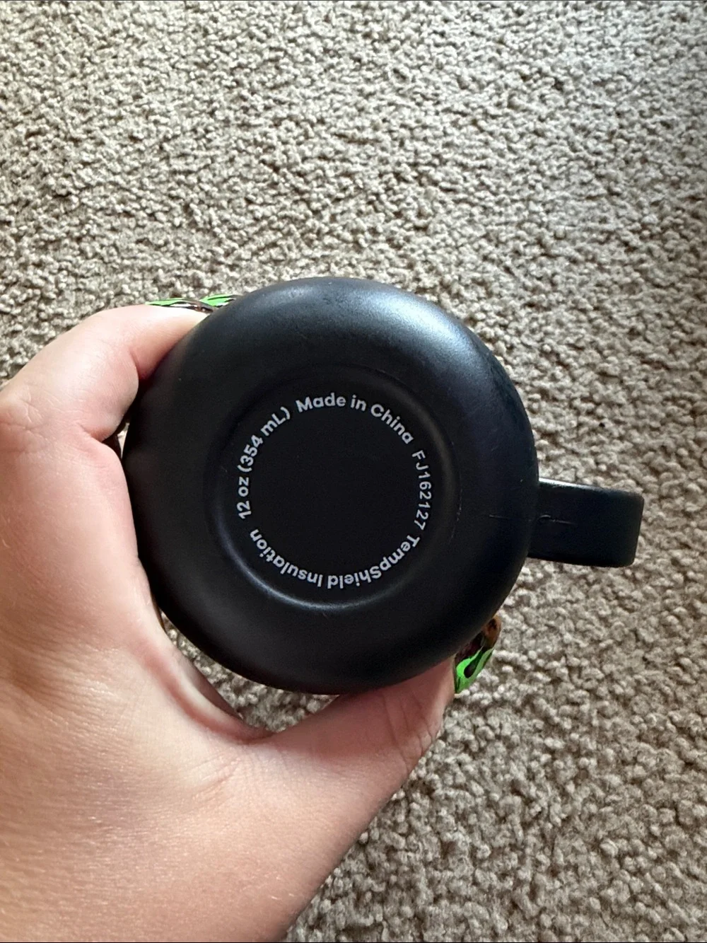 B70 Hydro Flask 12oz mug w lid, black and stainless steel finish